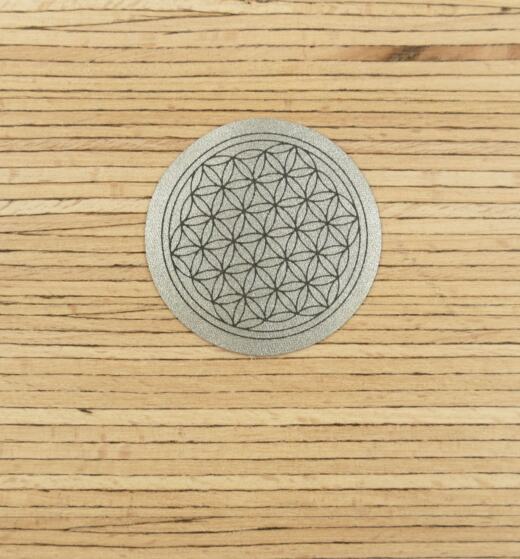 Ein Label zum Aufnähen - Blume des Lebens reflektierend (3M™ Scotchlite™)