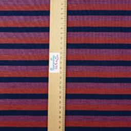 Bio Wolljersey - Streifen marsala/navy/dusty berry – Bild 2