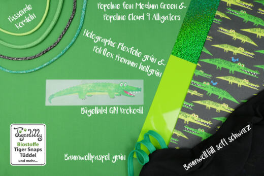 DTF Bügelbild G14 - Krokodil (ca. 4 x 18cm)