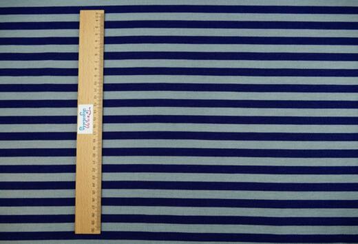 Kuscheliger Wolle/Seide Bio Sommersweat - Streifen marine/silber