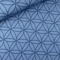 Bio Kuscheljacquard - Stoffonkel - Blume des Lebens - jeans