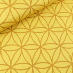 Bio Kuscheljacquard - Stoffonkel - Blume des Lebens - mais