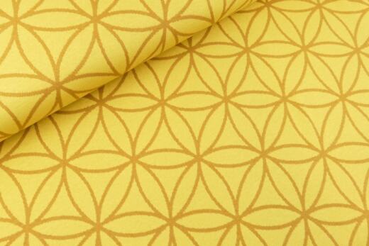 Bio Kuscheljacquard - Stoffonkel - Blume des Lebens - mais