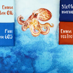 Biojersey - Tigerlilly - Meerestreiben Hai & Oktopus (Panel 75cm) – Bild 3