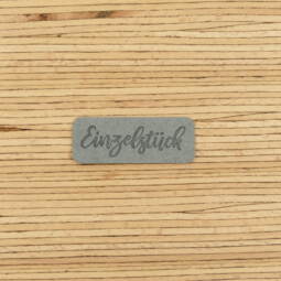Ein Label zum Aufnähen - "Einzelstück" - grau