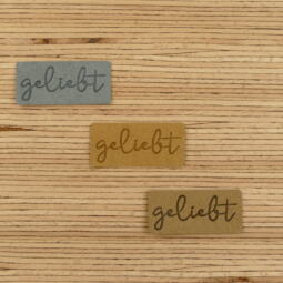 Ein Label zum Aufnähen –  "geliebt" - camel – Bild 2