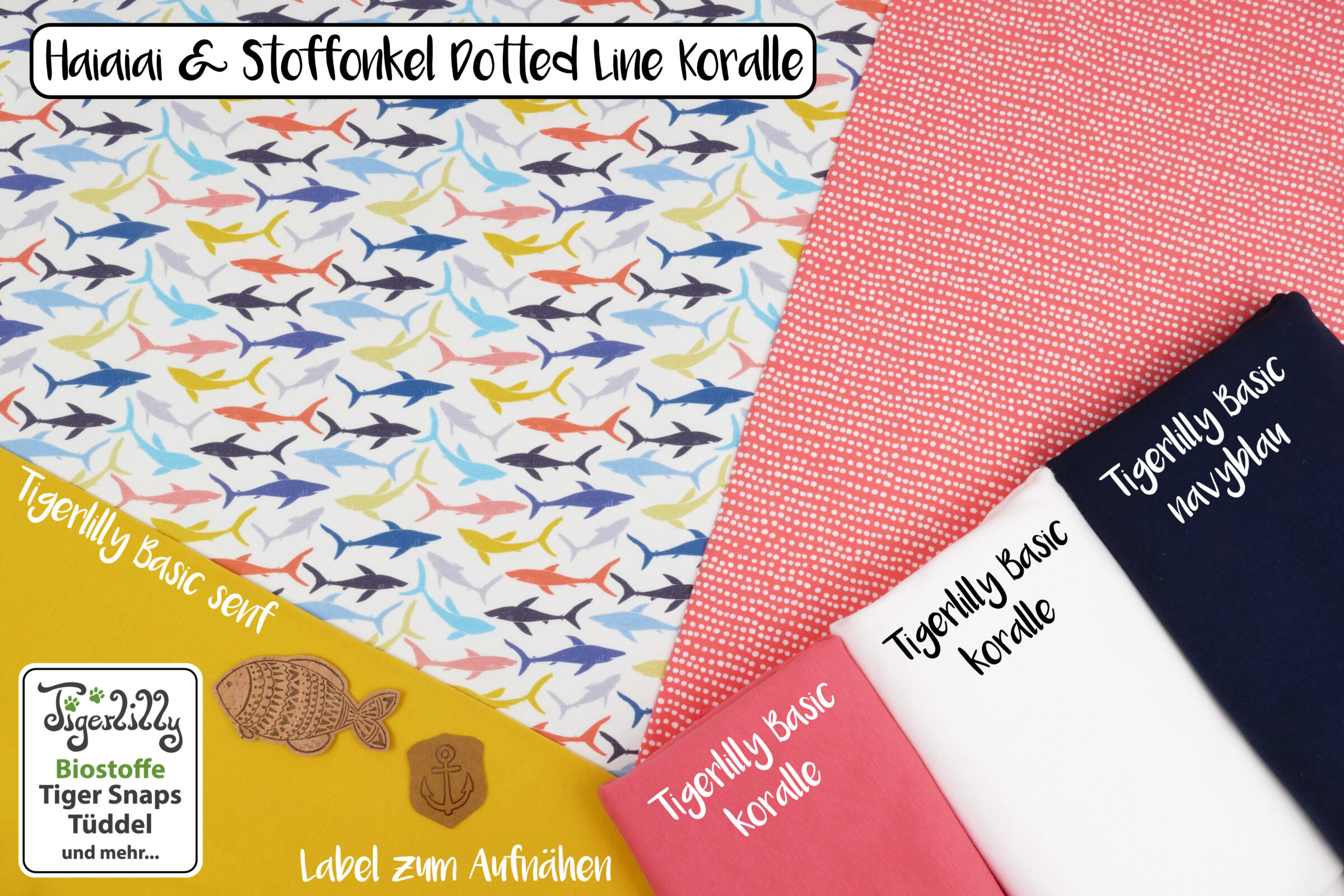 Haiaiai Stoffonkel Dotted Line Koralle