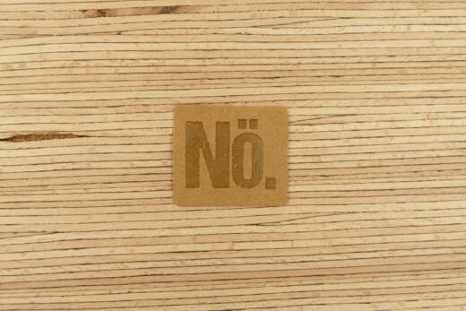 Ein Label zum Aufnähen –  "Nö." - camel