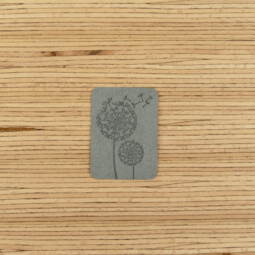 Ein Label zum Aufnähen –  Pusteblumen - Grau