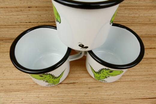 Ein Emaillebecher 250ml - Tigerlilly EP - Dinosaurier & Ameise