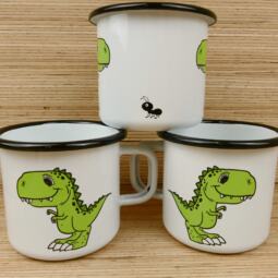 Ein Emaillebecher 250ml - Tigerlilly EP - Dinosaurier & Ameise – Bild 4