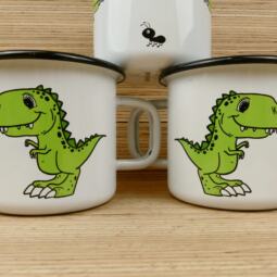 Ein Emaillebecher 250ml - Tigerlilly EP - Dinosaurier & Ameise – Bild 3