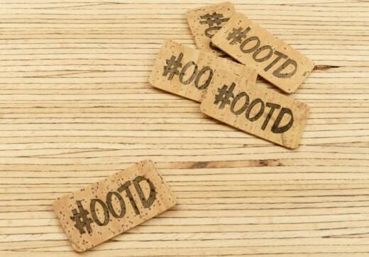 Ein Korklabel zum Aufnähen – "OOTD"