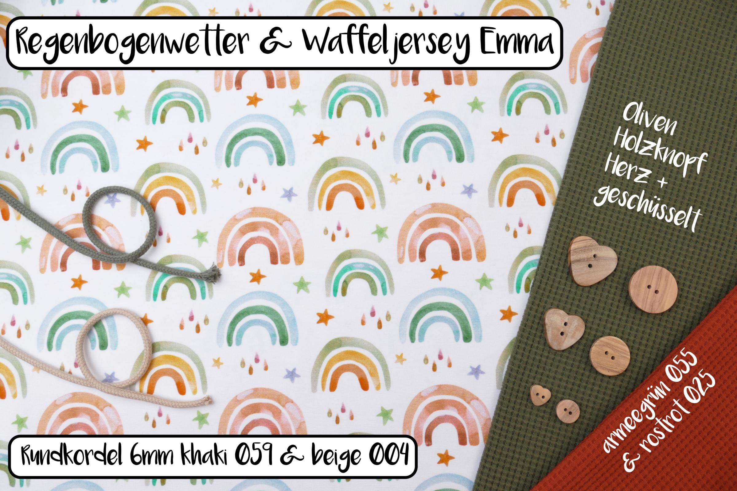 Regenbogenwetter und Waffeljersey