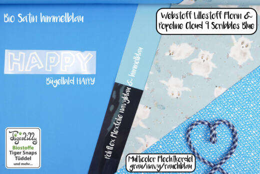 Bio Satin (Baumwolle, Webstoff) - himmelblau