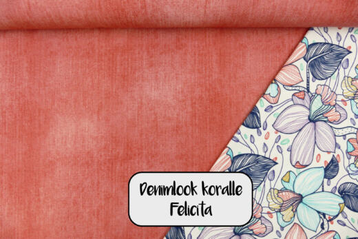 Bio Sommersweat - Tigerlilly - Denimlook koralle