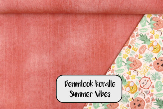Bio Sommersweat - Tigerlilly - Denimlook koralle