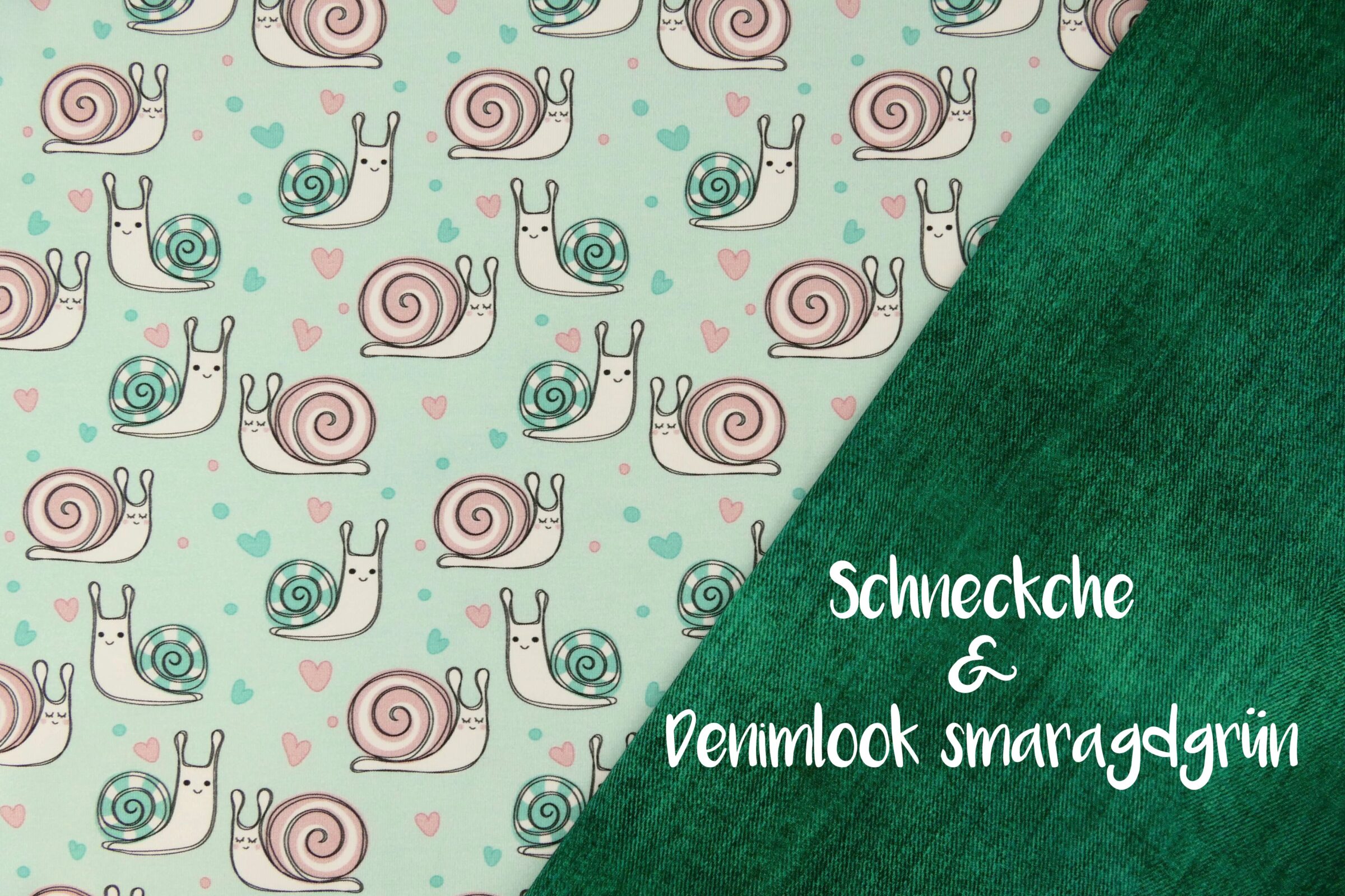 Schneckche + Denimlook smaragdgrün