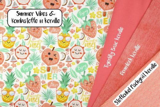 Bio Sommersweat - Tigerlilly - Denimlook koralle