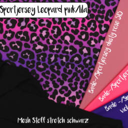Bade-/Sportjersey (aus recyceltem Polyester) - Leopard pink/lila – Bild 3