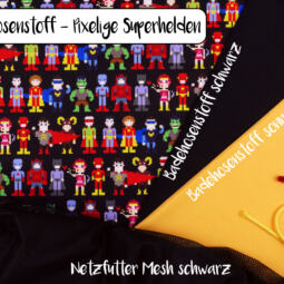 Badehosenstoff (nicht elastisch) - Pixelige Superhelden – Bild 3