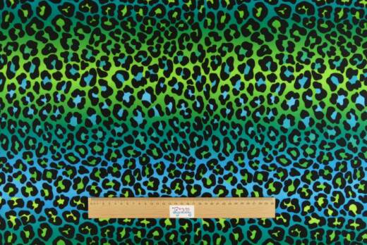 Bade-/Sportjersey (aus recyceltem Polyester) - Leopard grün/türkis
