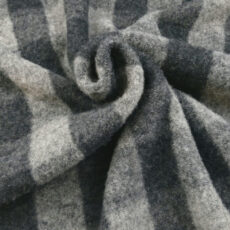 Fühlprobe 18: Bio Merinofleece (Jacquard) - kariert anthrazit/grau meliert