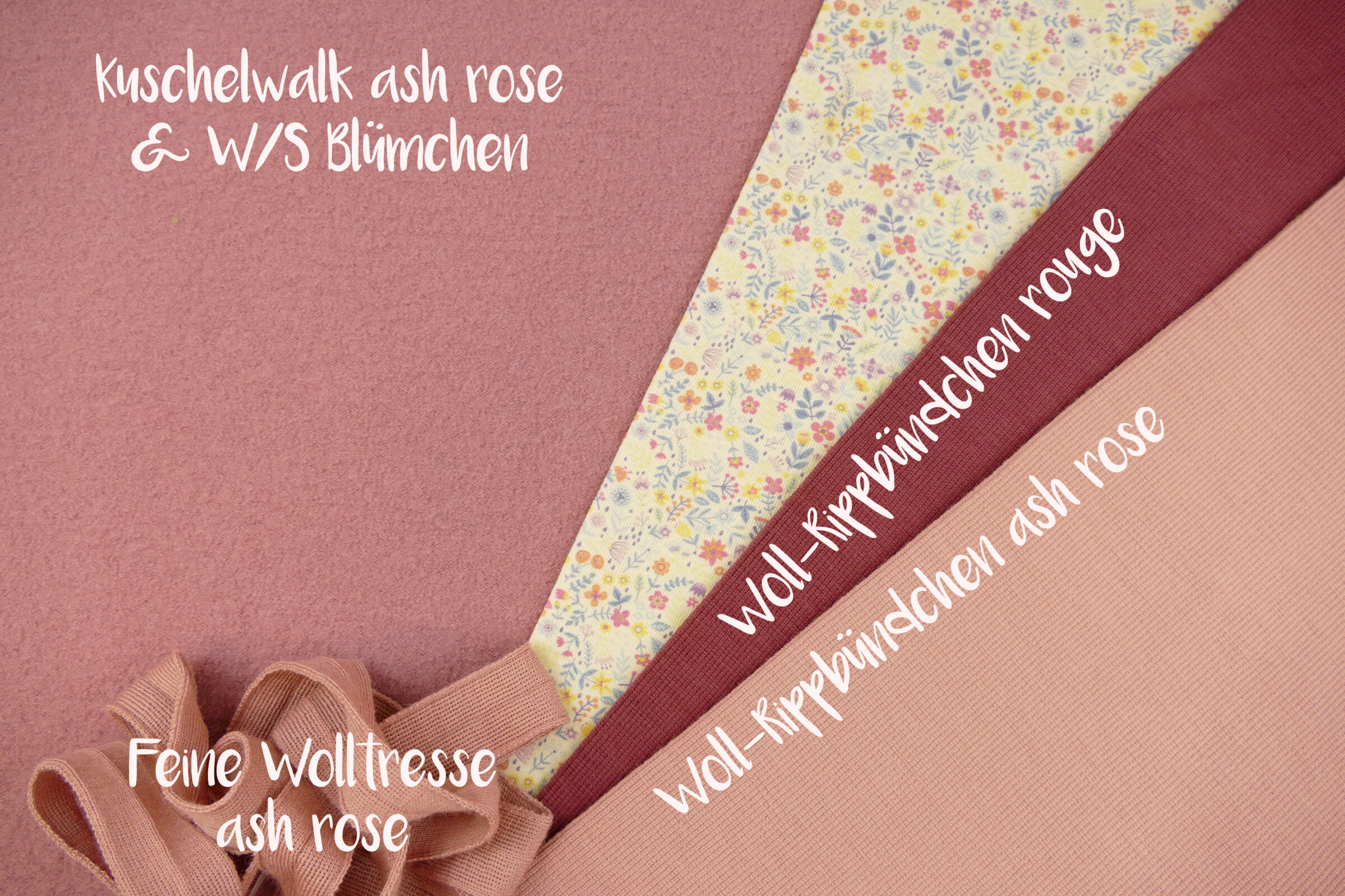 Kuschelwalk ash rose und Blümchen