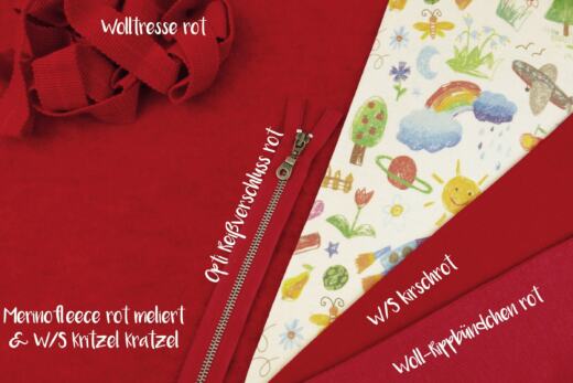 Bio Merinofleece - rot meliert