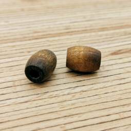 Zwei ovalförmige Bio Olivenholz Perlen (H 1034-20) - Ø 12,5 mm