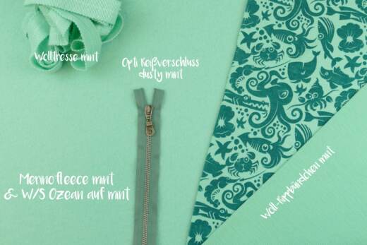 Wolle/Seide Biojersey - Ozean auf mint