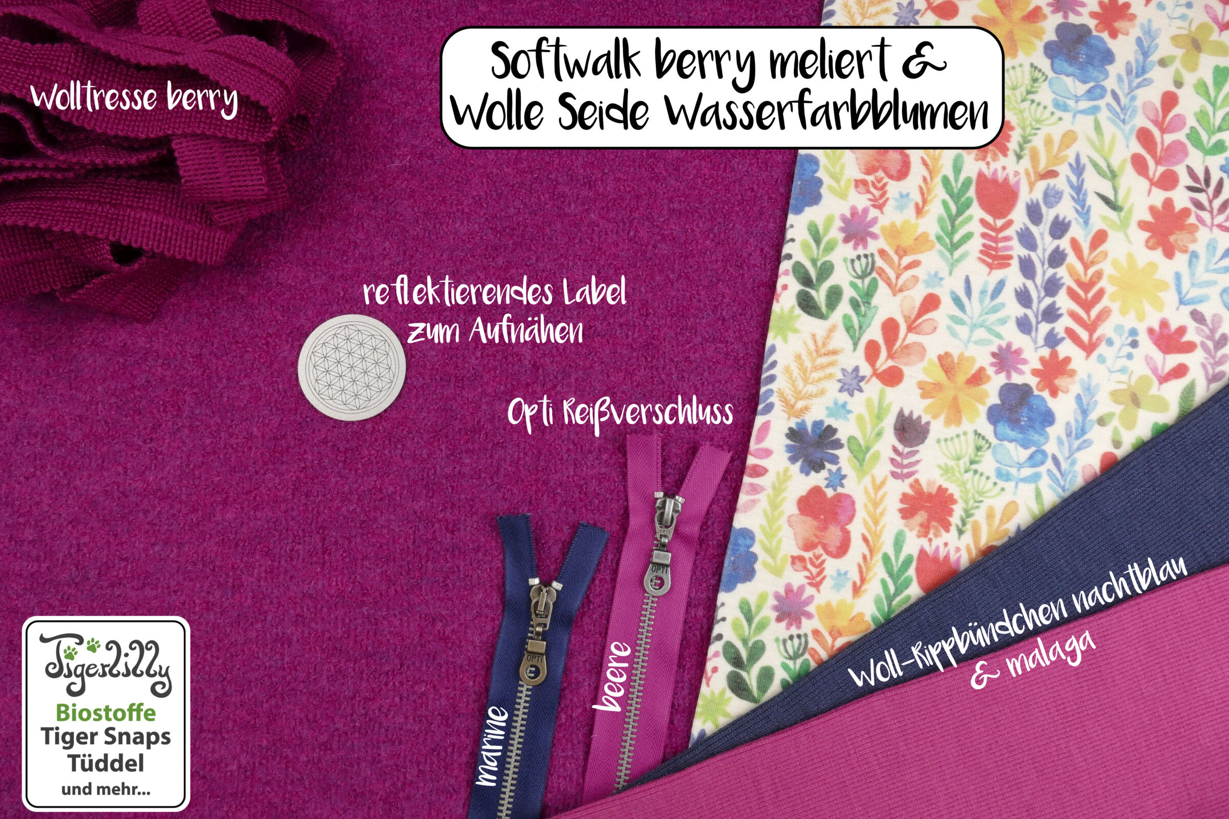 Softwalk berry meliert wolle Seide wasserfarbblumen