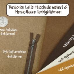Bio Tuchloden aus 100% Wolle - Latte Macchiato meliert – Bild 3
