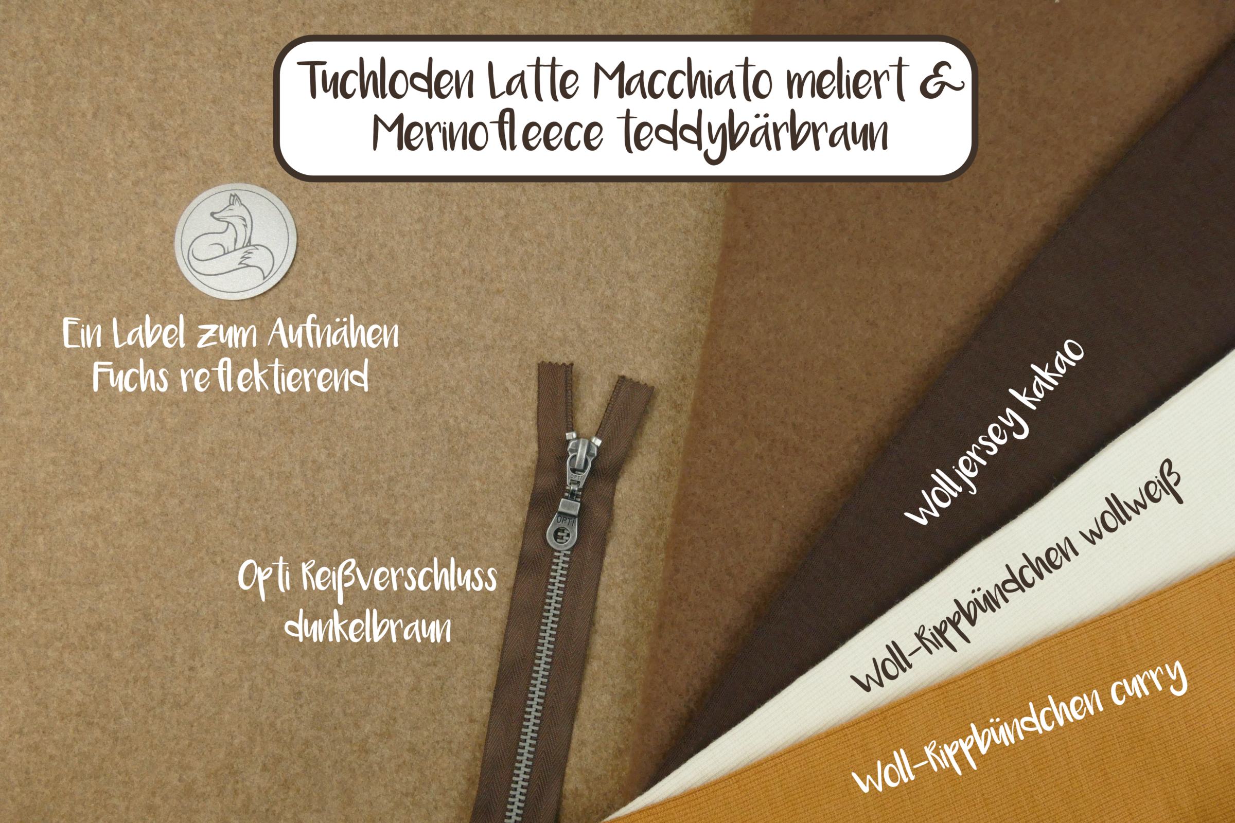 Tuchloden latte macciato merinofleece teddybärbraun