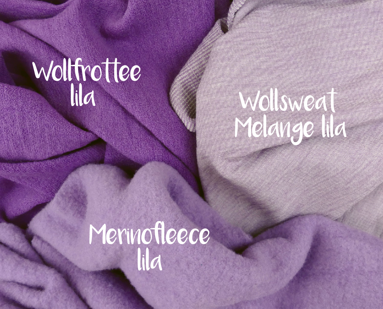 Wollfrottee wollsweat melange merinofleece lila