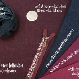 Bio Fischgrat Mantelloden aus 100% Wolle - navy/bordeaux – Bild 2