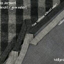 Bio Merinofleece - Kariert anthrazit/grau meliert – Bild 4