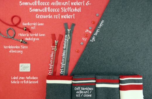 Bio Baumwollfleece - anthrazit meliert 068