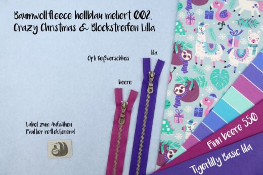 Bio Baumwollfleece - hellblau meliert 002