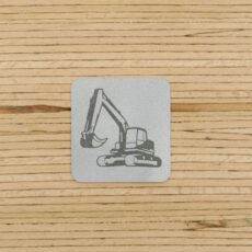 Ein Label zum Aufnähen - Bagger reflektierend (3M™ Scotchlite™)