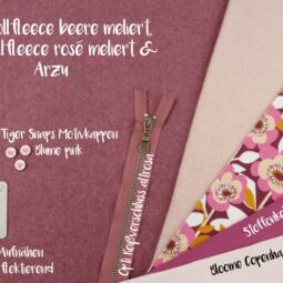 Bio Baumwollfleece - beere meliert 019 – Bild 2