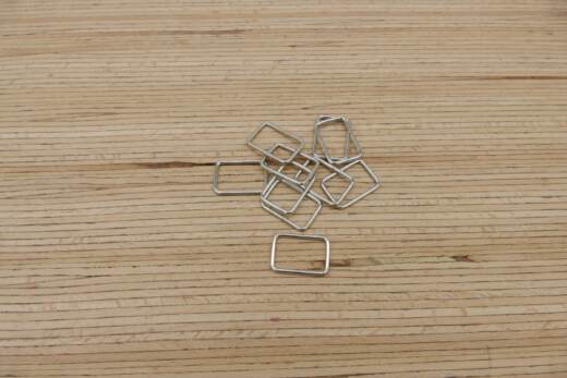 10er Pack Vierkant-Ring 20mm - silber