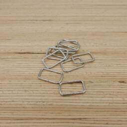 10er Pack Vierkant-Ring 25mm - silber