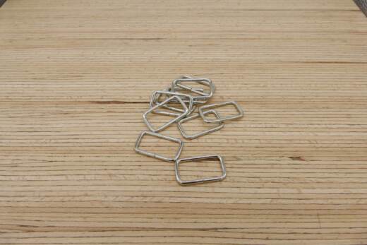 10er Pack Vierkant-Ring 25mm - silber