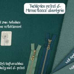 Bio Tuchloden aus 100% Wolle - petrol – Bild 3