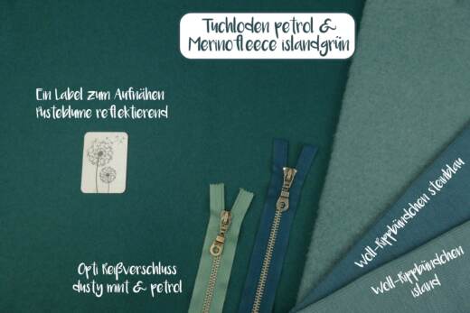 Bio Tuchloden aus 100% Wolle - petrol