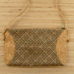 Kurze Kork Umhängetasche / Schultertasche - Geometric schwarz