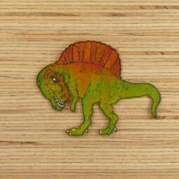 Handbemalte Korkapplikation - Spinosaurus