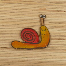 Handbemalte Korkapplikation - Die kleine Schnecke Samantha rosarot