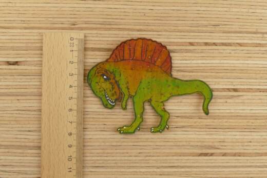 Handbemalte Korkapplikation - Spinosaurus